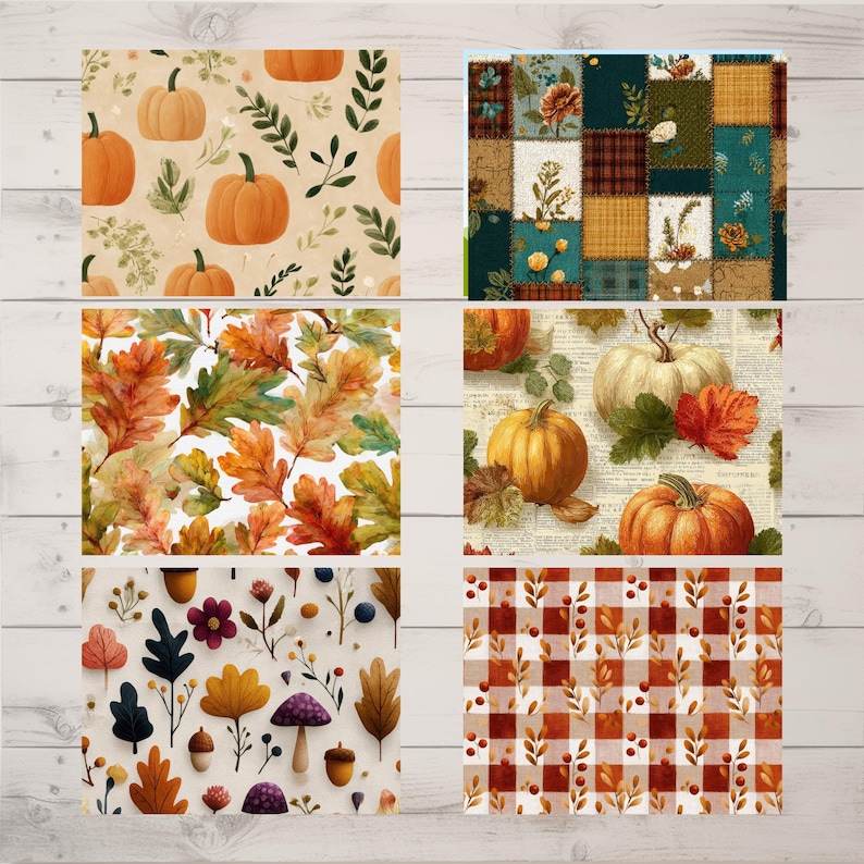Fall Digital Paper Bundle - 40 Printable Backgrounds for Autumn Junk ...