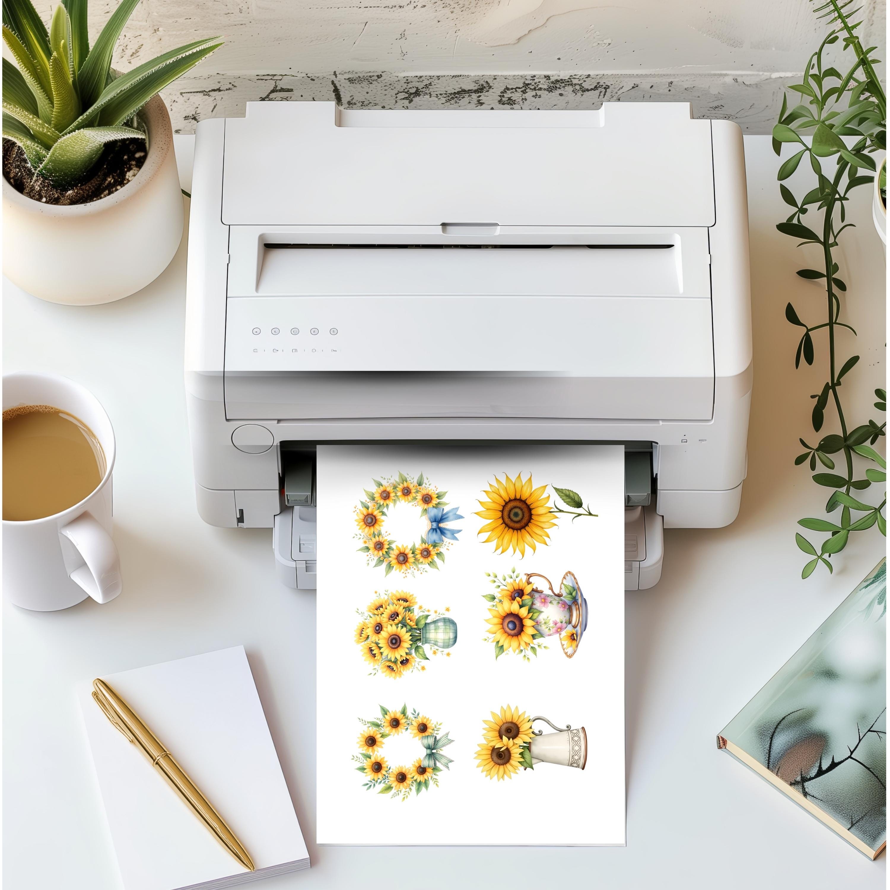 Sunflower Fussy Cuts Folio Printable Ephemera 10 Page Junk Journal Kit ...