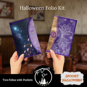 Halloween Folio | Halloween Junk Journal | Folding Folio | Journal Printable Kit | Loaded Folder | Halloween Printable Digital Kit