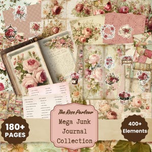 Rose Junk Journal Kit Vintage Floral Mega Bundle RP001