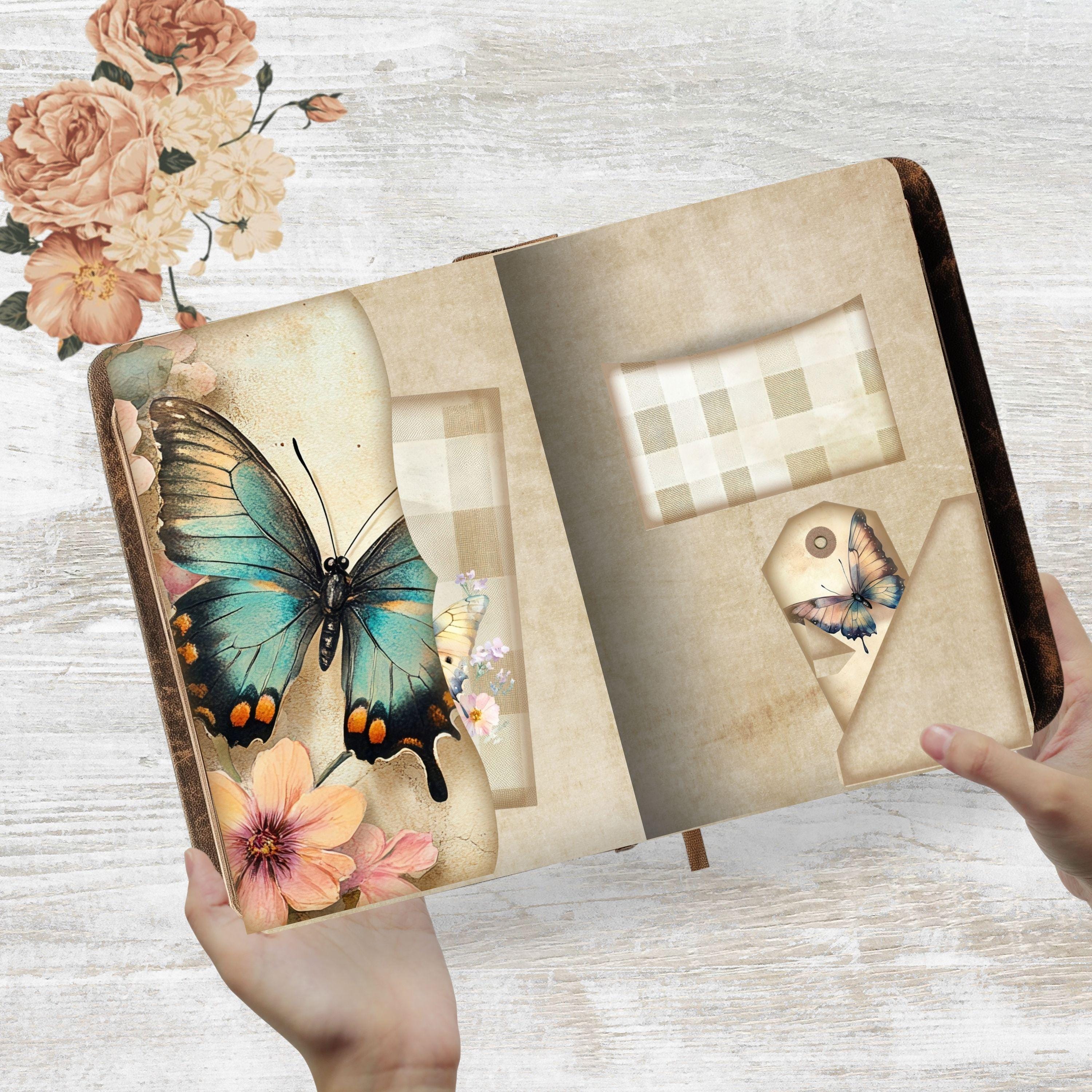 Butterfly Junk Journal Tags & Pockets, Printable Ephemera, Vintage ...