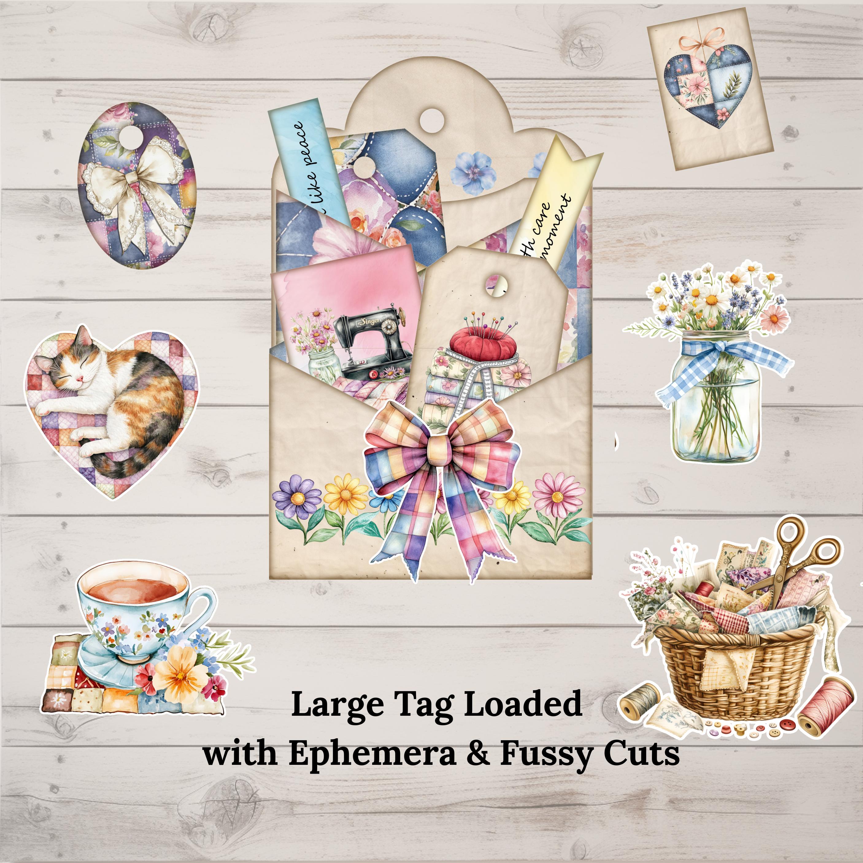 Loaded Tag Mini Kit – Patchwork Love Printable Shabby Chic Junk Journal ...