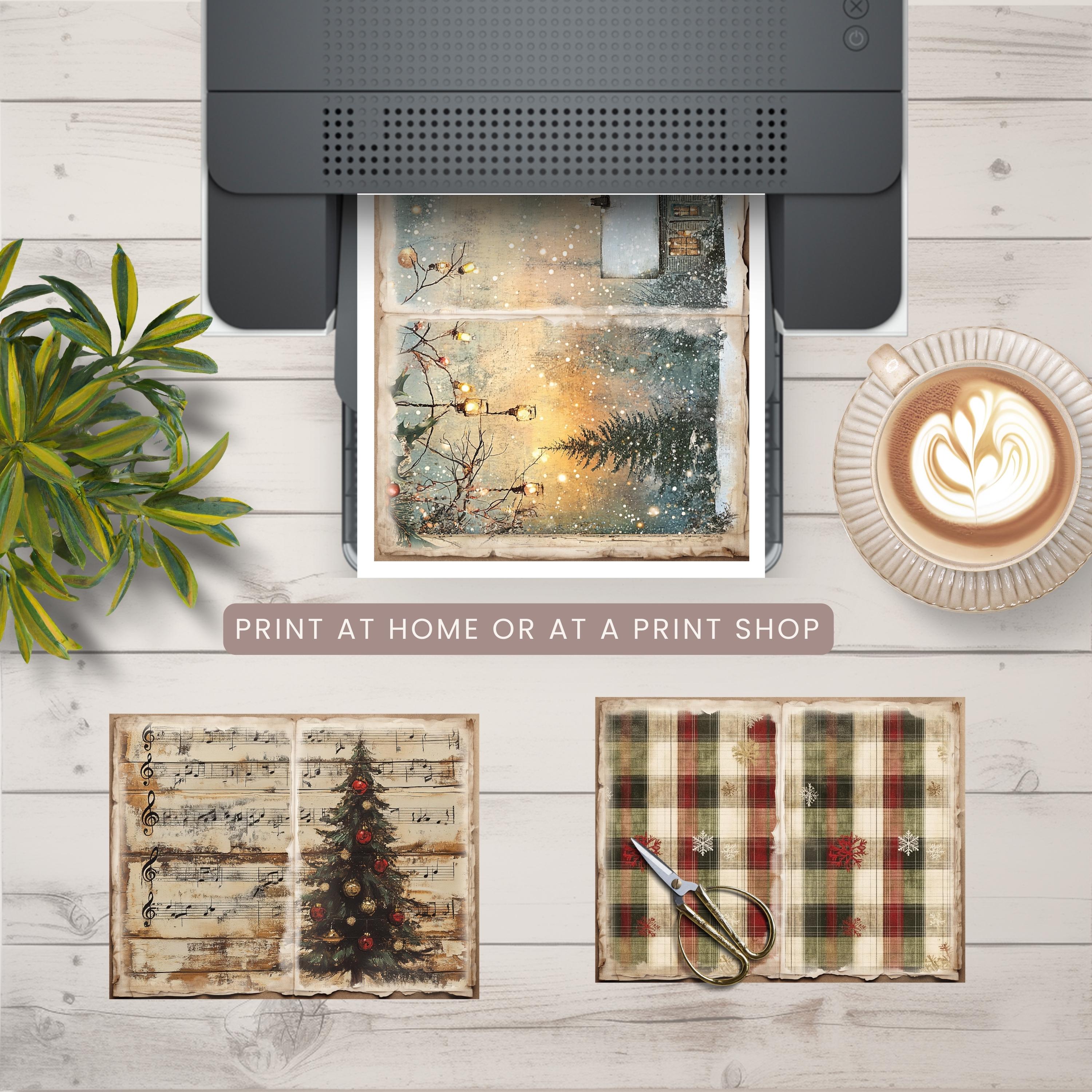 素朴なクリスマスジャンクジャーナルキット – ダブルページ15枚