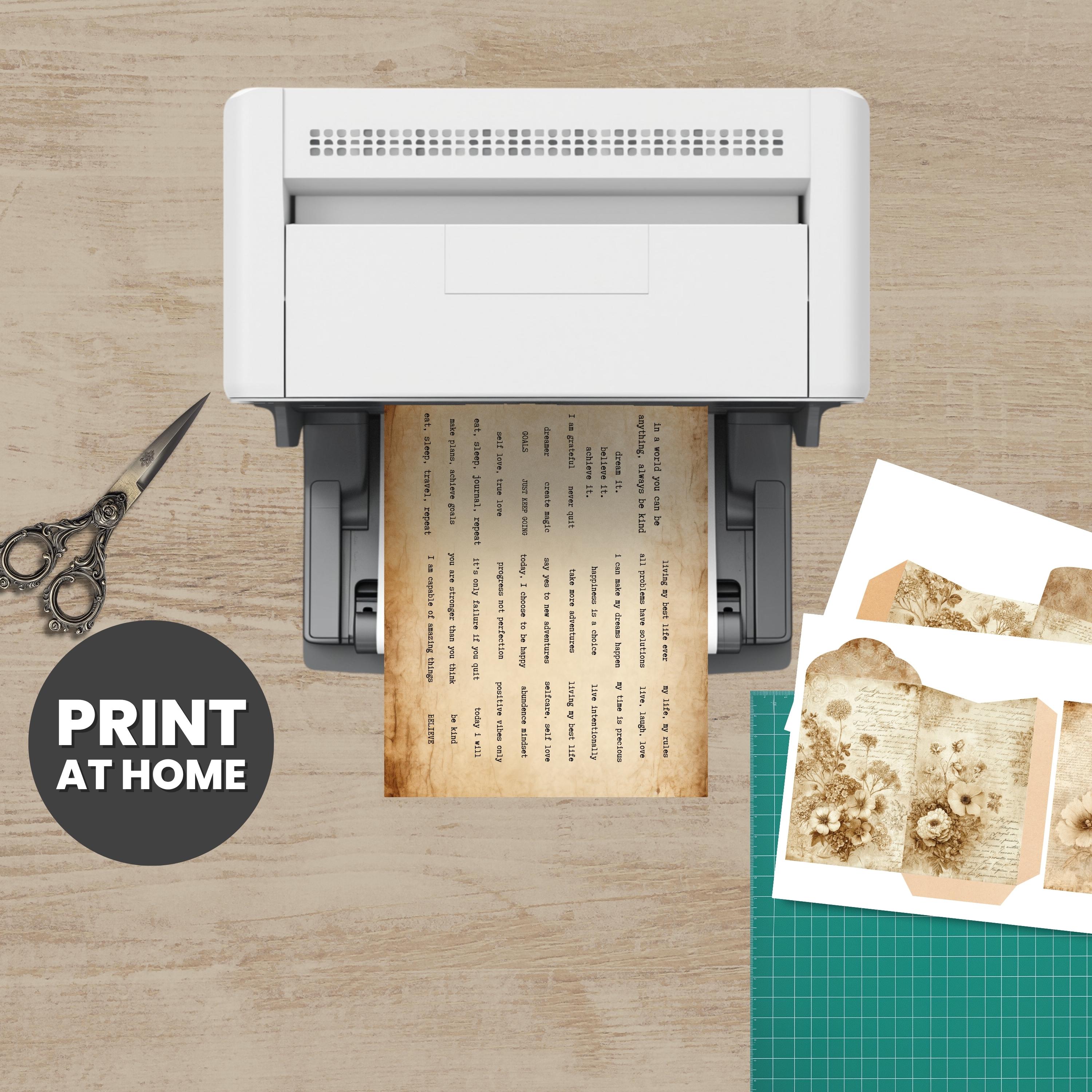 Neutral Junk Journal Kit Vintage Ephemera Papers Tags Pockets Printable ...