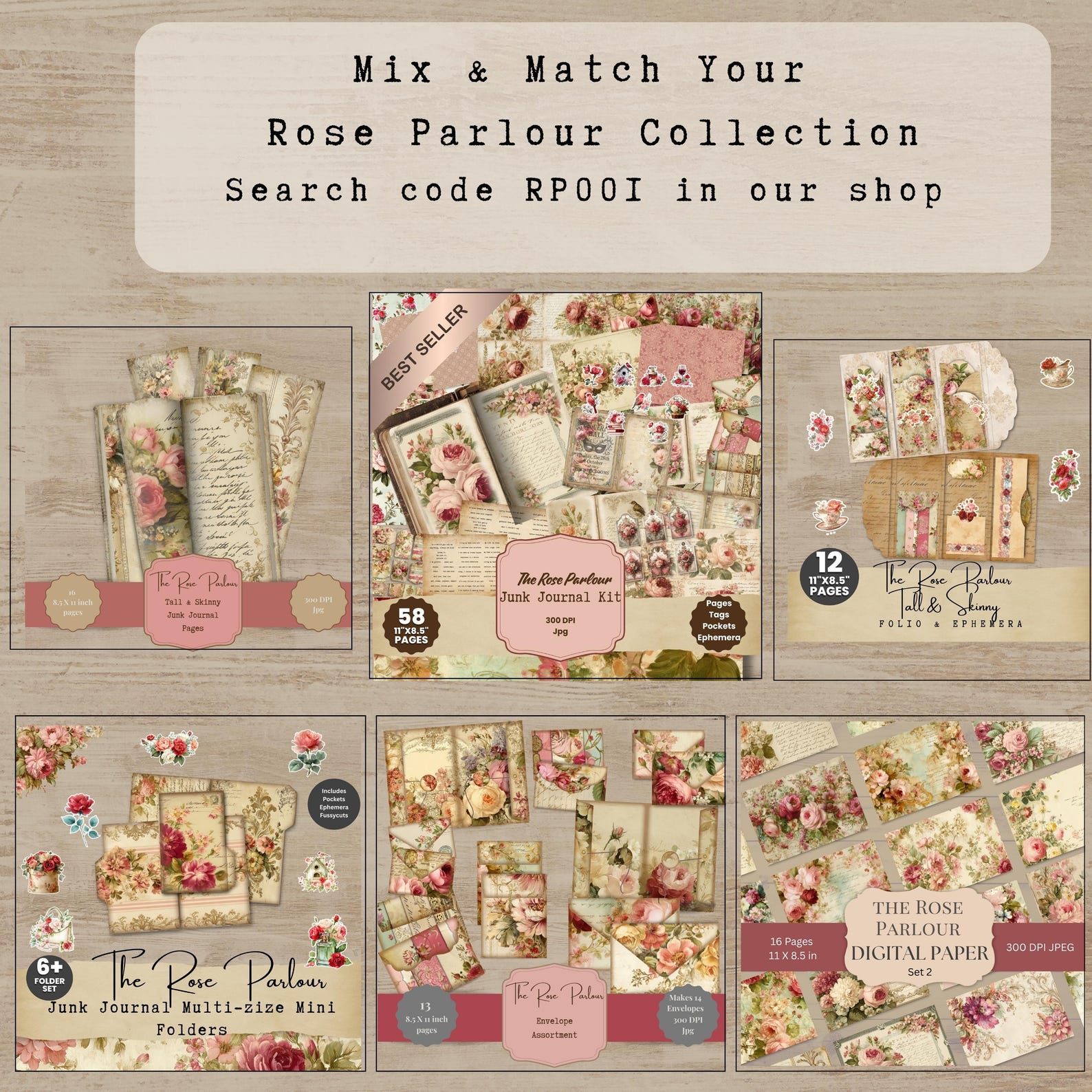 Rose Junk Journal Kit Vintage Floral Mega Bundle RP001 - Etsy