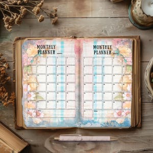 2025 Frühling Blumenplaner | Druckbare US Letter Size monatliche, wöchentliche und tägliche Seiten | Sofort Download