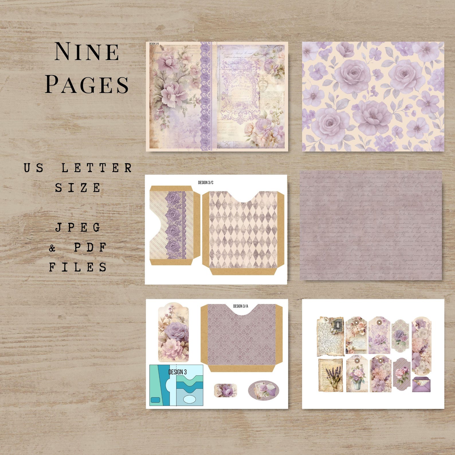 Lavender Lace Junk Journal Kit - Vintage Purple Floral Folio LL001 - Etsy