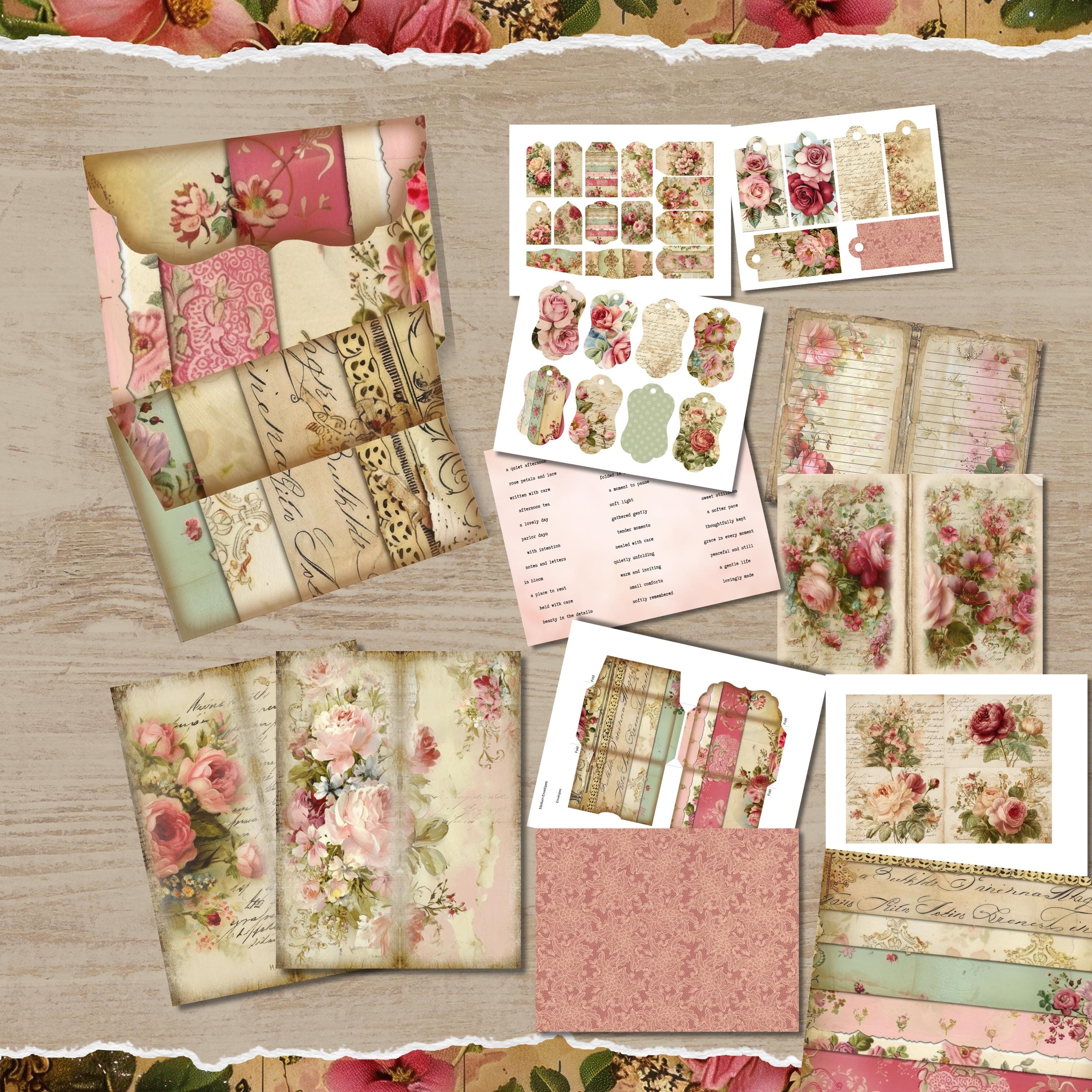 Rose Junk Journal Kit Vintage Floral Mega Bundle RP001 - Etsy