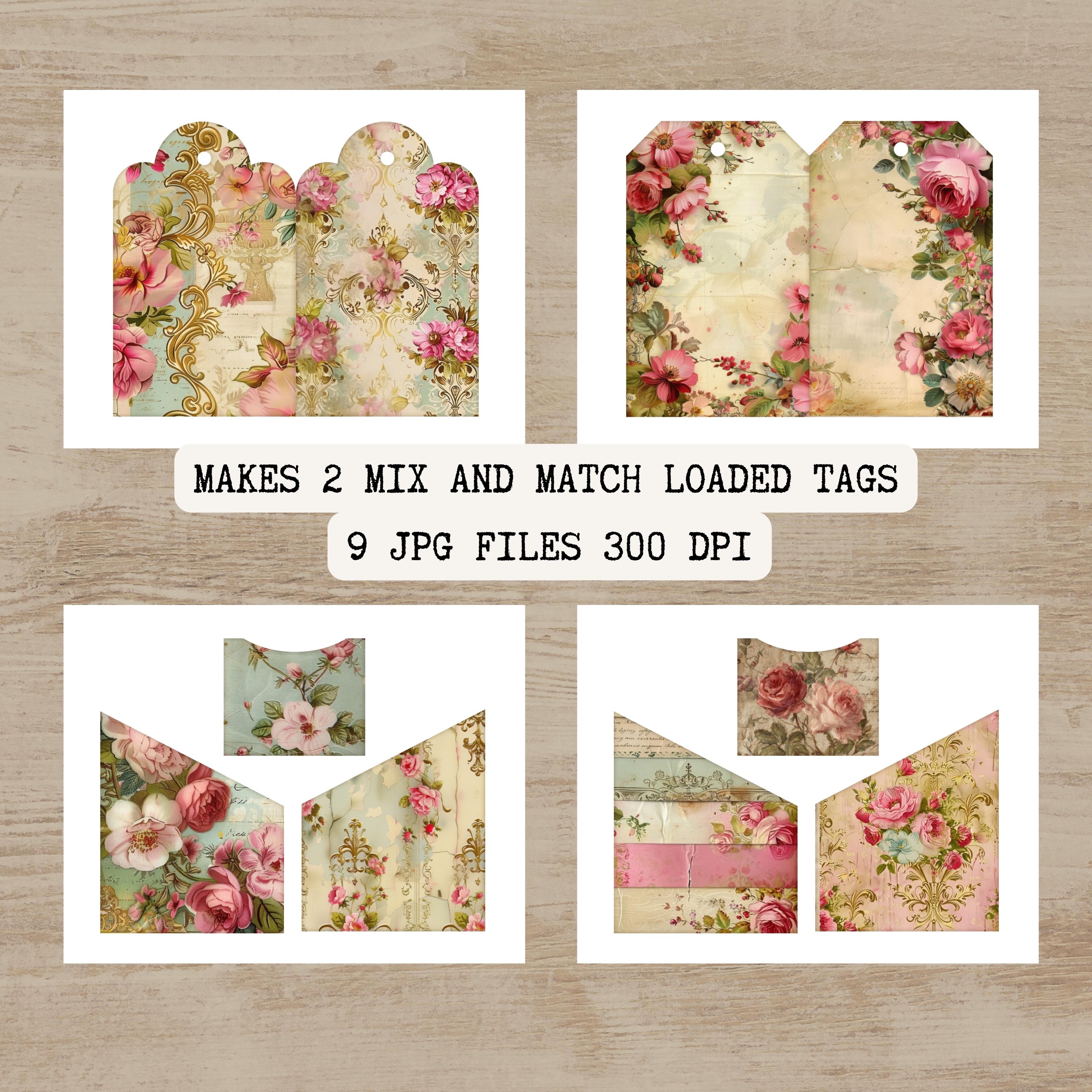 Rose Parlour Loaded Tags Junk Journal Kit - Printable Floral Tags ...