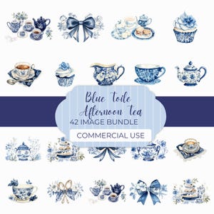 Antique Tea Party Clipart, Elegant Teacup PNGs, Victorian Florals, Grandmillennial Mother&#39;s Day Tea Set Clip Art