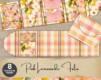 Zestaw do folio „Różowa lemoniada”: Citrus Plaid Ephemera (do pobrania cyfrowego) PL001