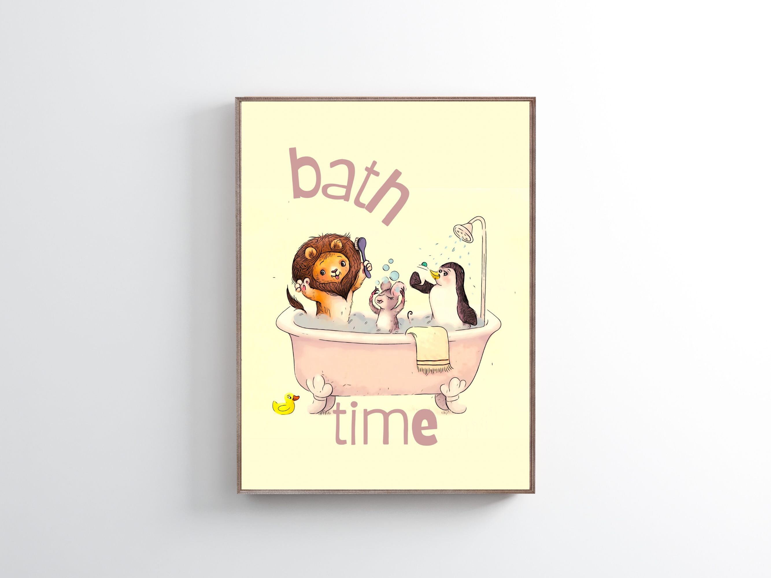 Playful Bath Time Wall Art Printable Nursery Wall Art Kids Bath Room ...