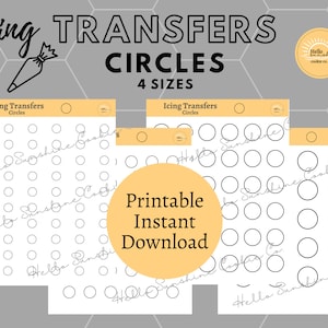 Royal Icing Transfer Sheet - Circles 4 Sizes