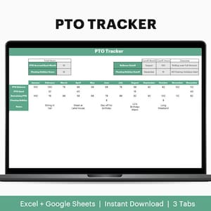 PTO Tracker (Google Sheets and Excel)