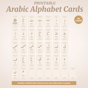 Alphabet arabe numérique Flashcards PDF - Cartes d'apprentissage islamiques imprimables, lettres arabes pour les enfants, ressource éducative musulmane pour les anciens élèves