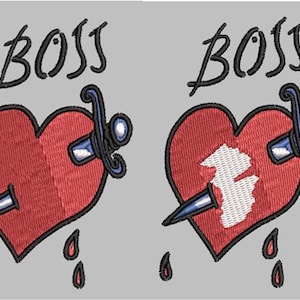Rocky Horror Frank N Furter Boss Heart Tattoo Patch Pattern Digital Embroidery File MULTIPLE VERSIONS