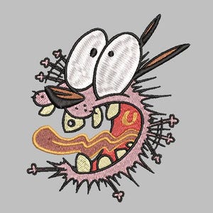 Courage the Cowardly Dog Terrified Spooked Scared Digital Embroidery File