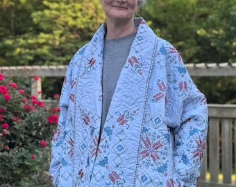 Vintage 1930s Feed Sack Quilted Jacket With Pockets - Etsy