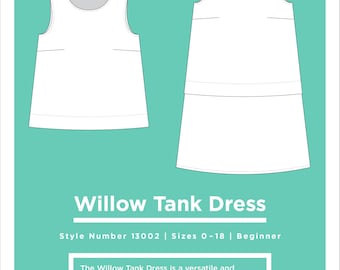 Willow Tank & Dress pattern by Grainline Studio - Free Shipping