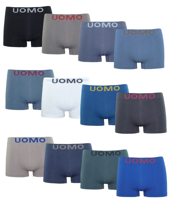 Pack 12 Men s Underpants Lycra Boxer Smooth Seamless and With Uniform Color Men s Boxers Men s Underpants Men s Boxer Etsy UK