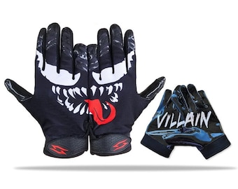 Stealth Villain Football Receiver Gloves, Sticky Grip, Youth & Adult