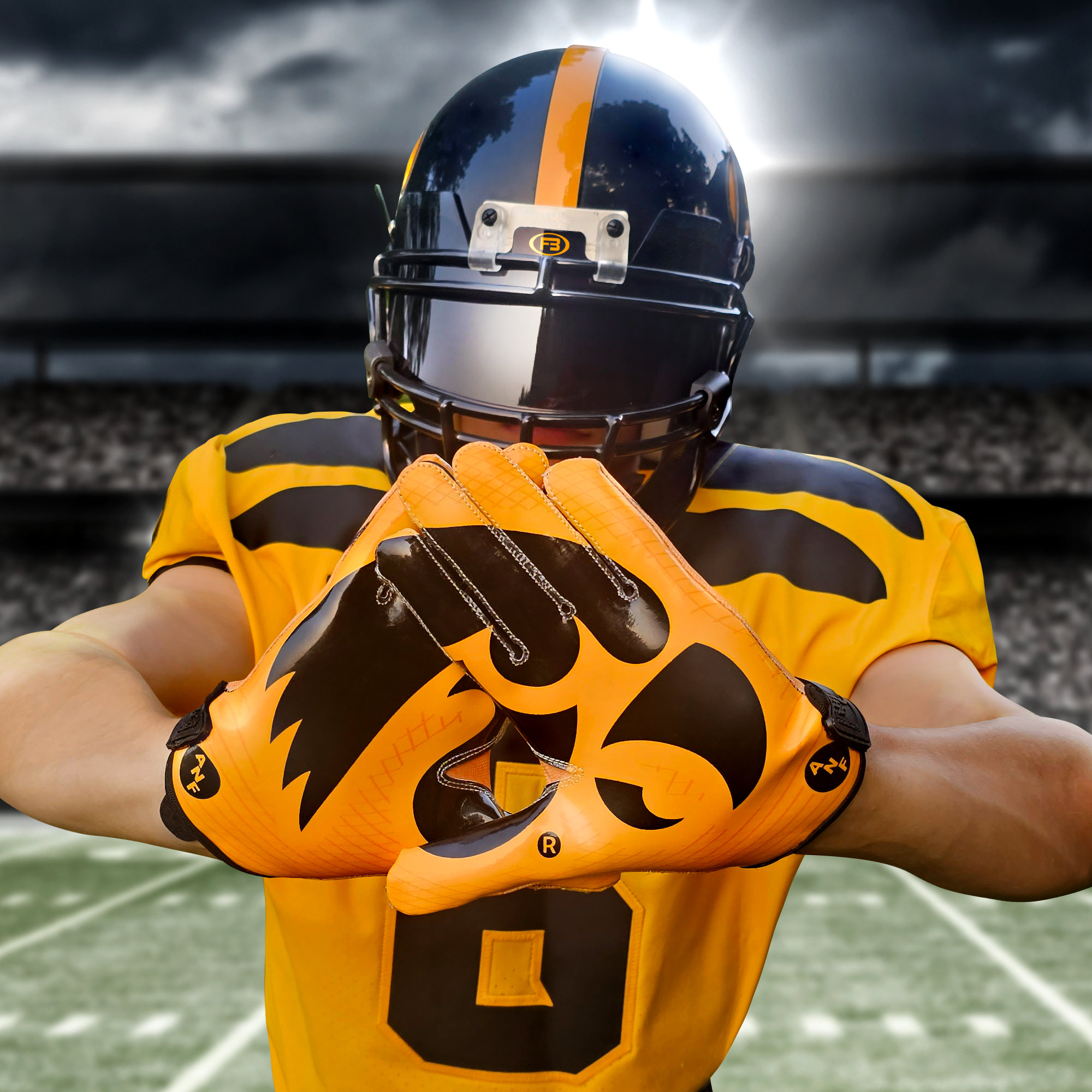 Iowa hawkeye football receiver gloves sale