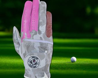 Camo Shocker Golf Gloves Premium 100% Cabretta Leather Durable and Grip Crude Funny Gag Gift PGA Men's Adult Golf Gloves Shoker