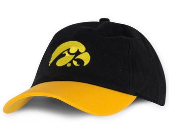 May include: Black baseball cap with a yellow bill. The cap features a yellow logo of a hawk. This hat is a great way to show your team spirit.