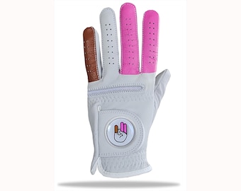 Neapolitan Shocker Golf Glove with Ball Marker, 100% Cabretta Leather Gag Gift