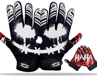 Jester Joker Football Receiver Gloves, Sticky Grip, All Weather