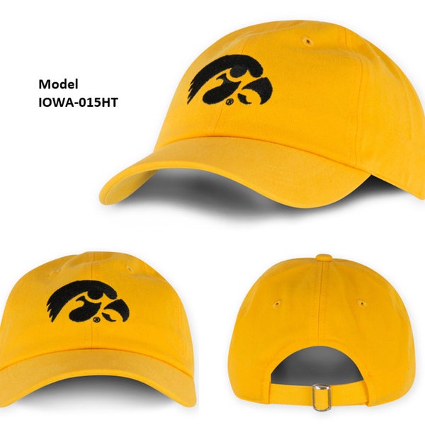 NEW University of Iowa Hawkeyes Hat Baseball Adjustable Hat for Men's & Women's Baseball Football Campus Wear Cap Beanie Model: IOWA-015HT