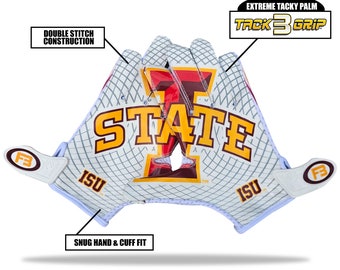 NEW Iowa State University ISU Cyclones Football Receiver Gloves - Collectible 2023 Game Gloves