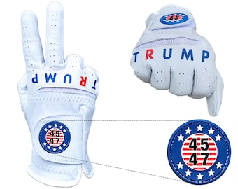 Trump 45-47 Cabretta Leather Golf Glove: MAGA Gift for Men