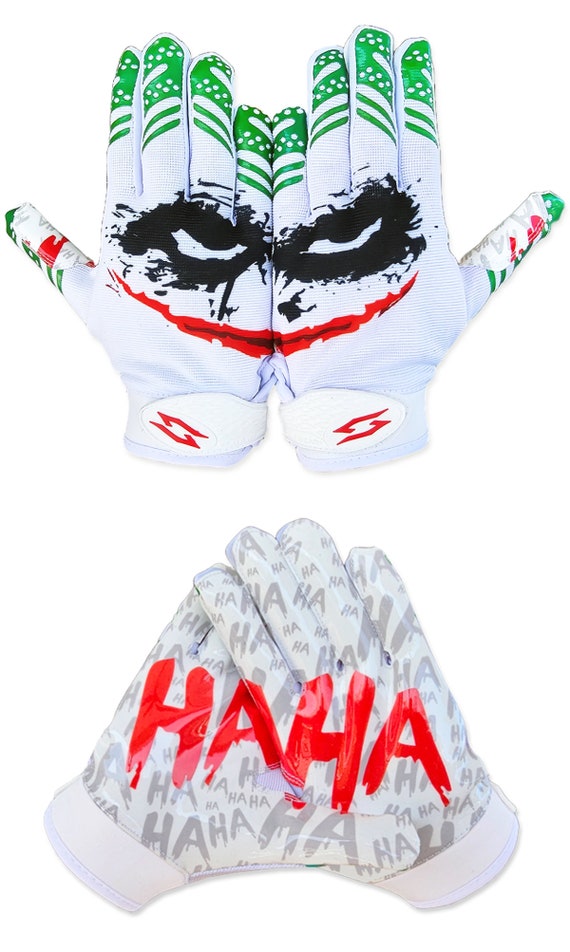 Scale Wear Jester Joker Football Receiver Gloves Elite Sticky Tacky Pro Grip Super Palms Boost Your Game Be a Joker Not a Villain Etsy Canada