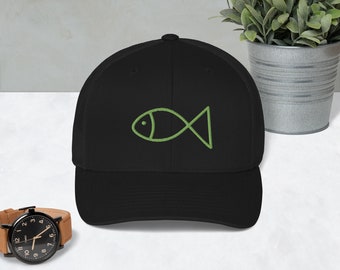 Fish Trucker Cap, embroidery