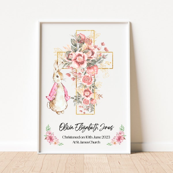 Personalised Christening Print -Christening Gift For Girls - Christening Gift - Keepsake Print - Baptism Gift - Baptism Print - Christening