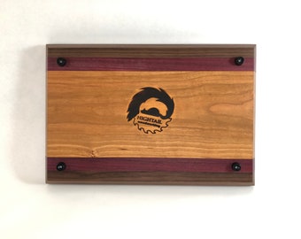 Handcrafted Face Grain Cutting Board-Cherry, Purple Heart, Walnut