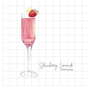 Mimosa digital download, Mimosa PNG, Strawberry Lemonade Mimosa PNG, Instant download,Strawberry Lemonade Ingredients, Mimosa Bar Sign