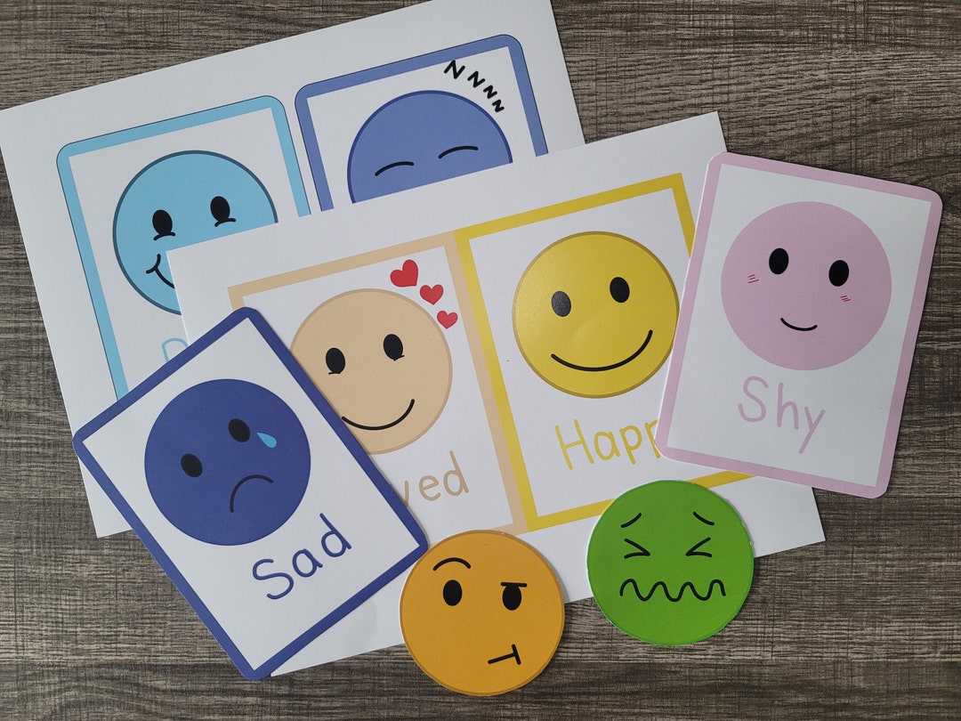 Set of 16 Printable Emotion Cards, Emotion Posters, Teaching Emotions ...