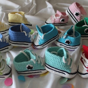 Patucos para Bebé Recién Nacido tipo Converse, 0-3 meses Azul