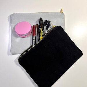 Blank canvas cosmetic bag, cotton canvas cosmetic pouch, Blanks for personalization, Cricut Blanks, HTV