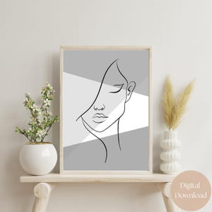Woman Face One Line Drawing Art Print I Female Line Art For Living Room I Abstract Woman Print I Minimalistic Wall Art I Digital Download
