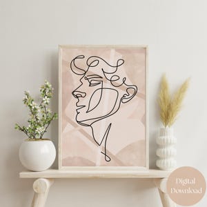 Minimalist Abstract Face Line Art I One Line Drawing Art Print I Modern Wall Art I IBoho Digital Poster I Digital Download