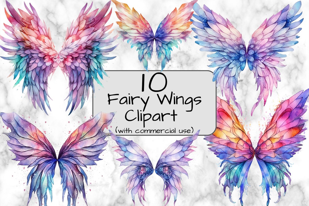 Watercolor Fairy Wings Clipart. Fantasy Clipart. PNG Format ...