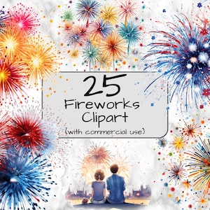 Fireworks Clipart. Digital Art & Sublimation. PNG format. Transparent Backgrounds. Fourth of July Clipart. New Years Eve Clipart. America.