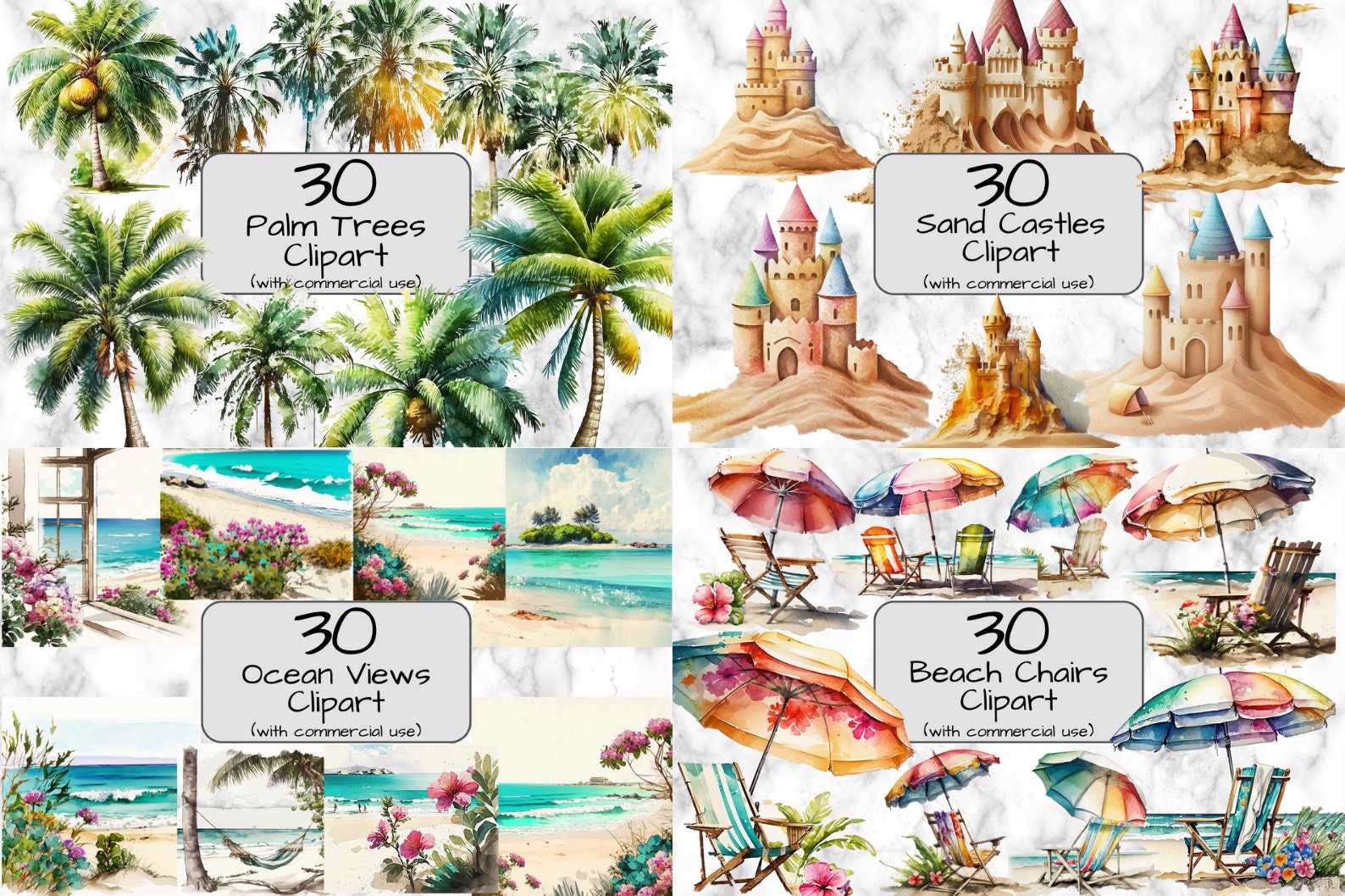 150 Beach Theme Clipart MEGAPACK. Digital Art & Sublimation. - Etsy