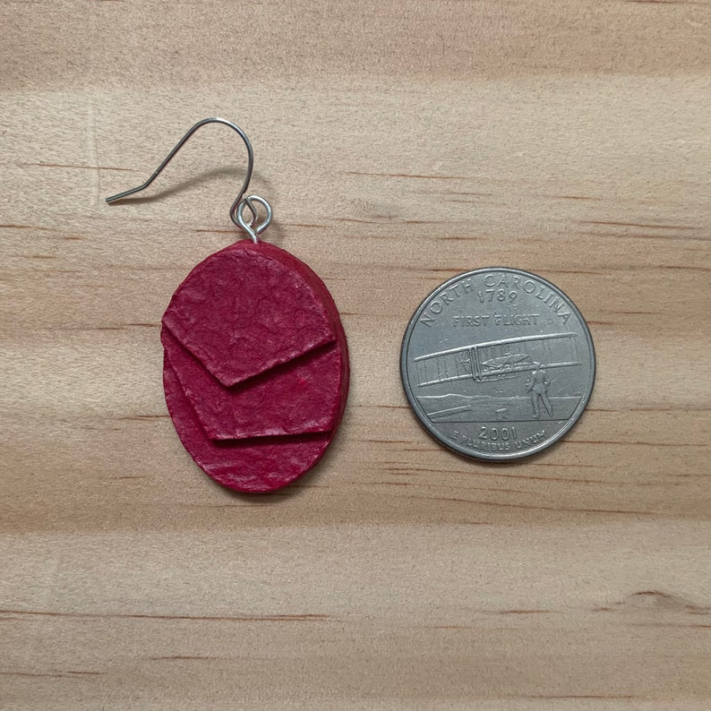 Oval Recycled Paper Earrings Etsy