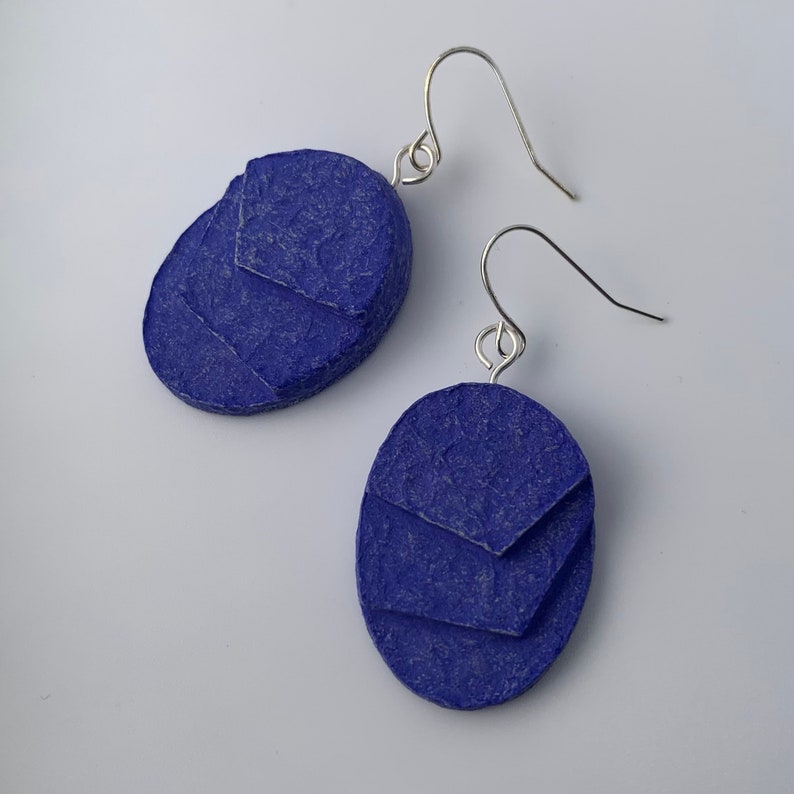 Oval Recycled Paper Earrings Etsy