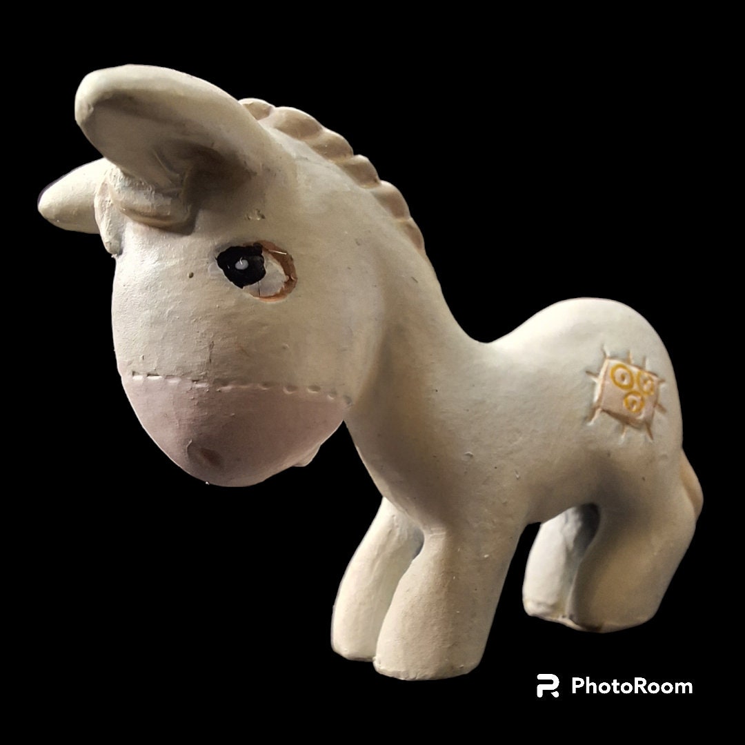 1989 Precious Moments Cow, Donkey, and Camel Pewter Nativity Set by