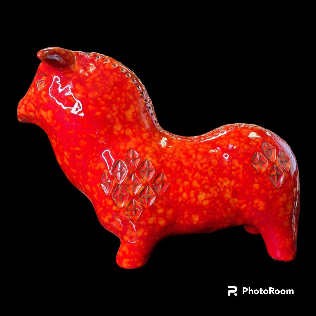 Rare 1960s Aldo Londi Bitossi Red Bull Italian Sculpture - Etsy